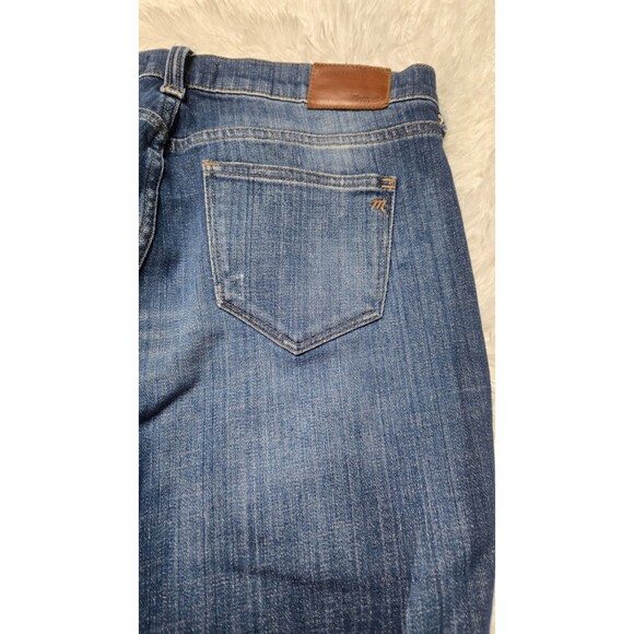 Madewell Distressed Stretch Straight Dark Wash Jeans Size 27x30 - Picture 12 of 13